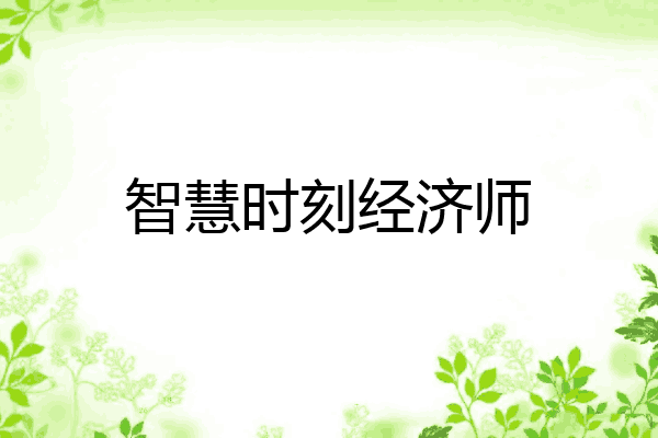 智慧时刻经济师