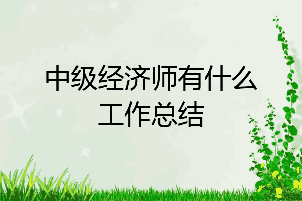 中级经济师有什么工作总结