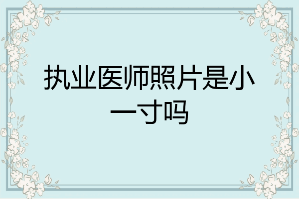 执业医师照片是小一寸吗