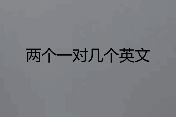 两个一对几个英文