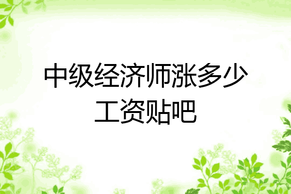中级经济师涨多少工资贴吧
