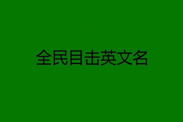 全民目击英文名