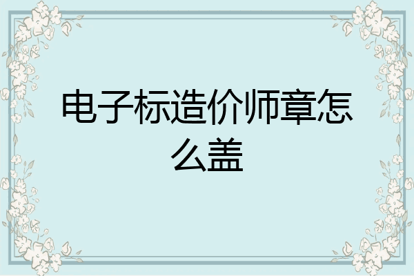 电子标造价师章怎么盖