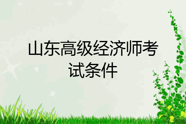 山东高级经济师考试条件