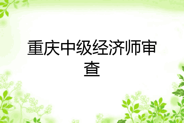 重庆中级经济师审查