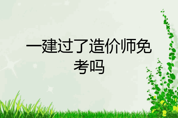 一建过了造价师免考吗
