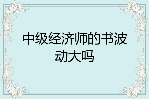 中级经济师的书波动大吗