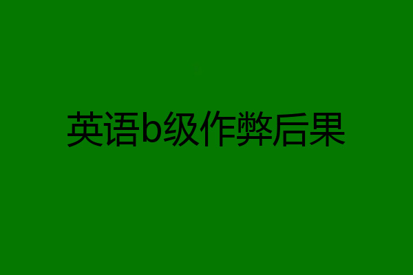 英语b级作弊后果