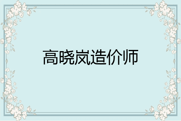 高晓岚造价师