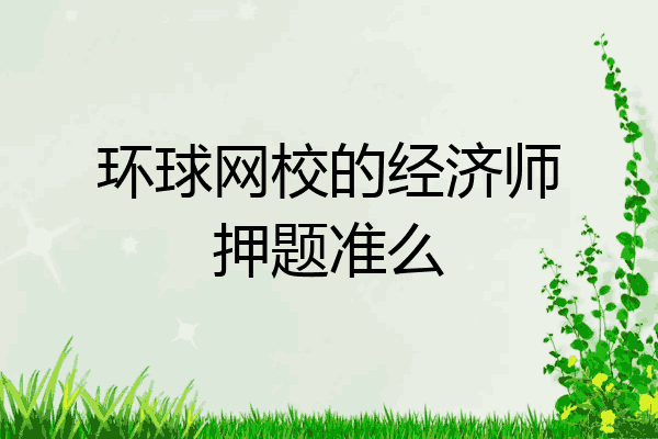 环球网校的经济师押题准么