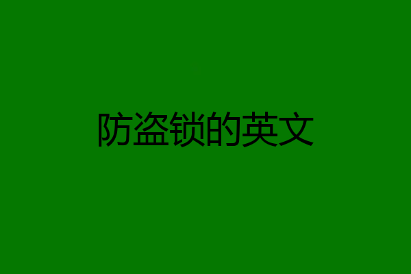 防盗锁的英文