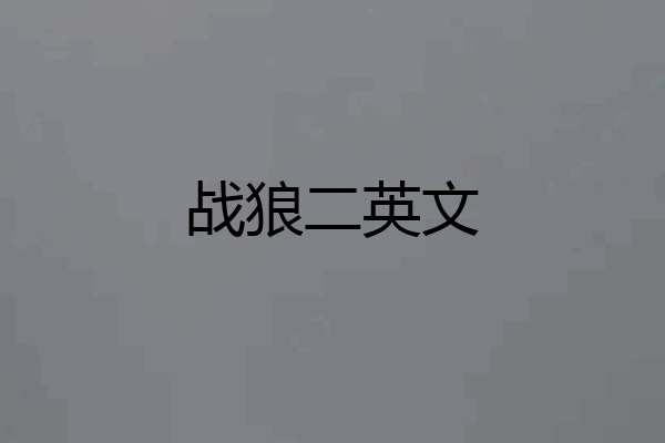 战狼二英文