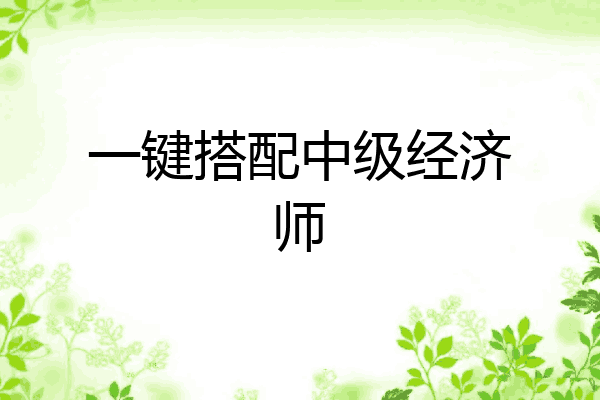 一键搭配中级经济师