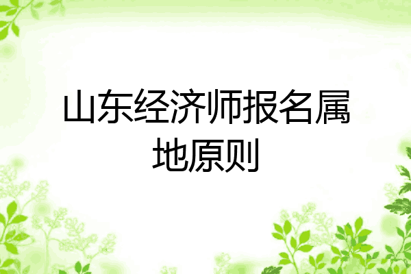 山东经济师报名属地原则