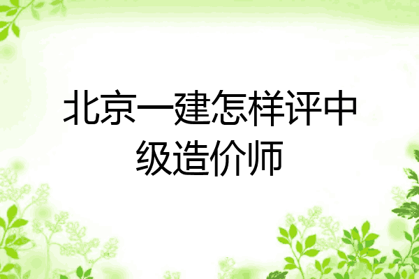 北京一建怎样评中级造价师