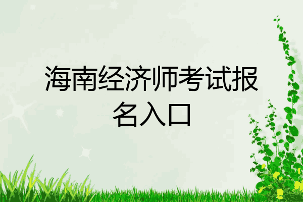 海南经济师考试报名入口