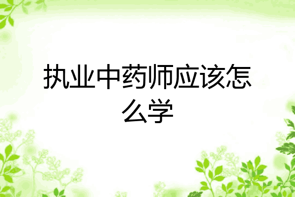 执业中药师应该怎么学
