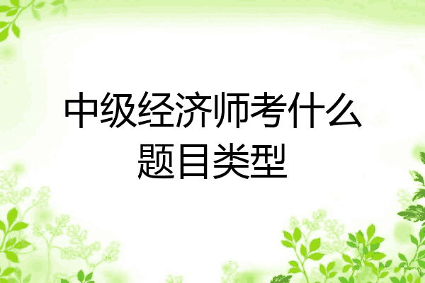 中级经济师考什么题目类型