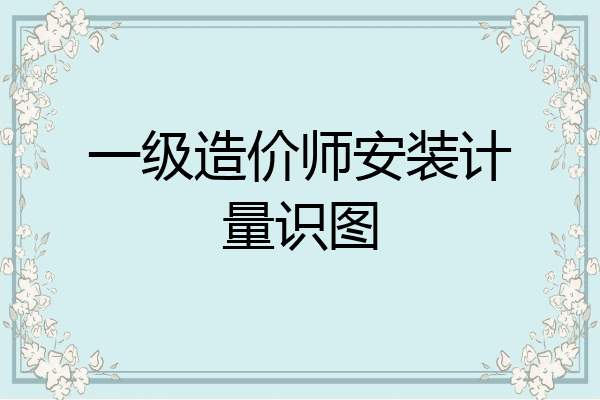 一级造价师安装计量识图
