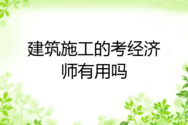建筑施工的考经济师有用吗
