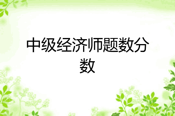 中级经济师题数分数