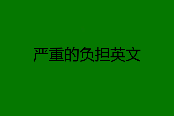 严重的负担英文