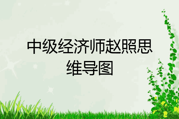 中级经济师赵照思维导图