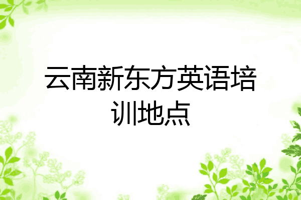 云南新东方英语培训地点