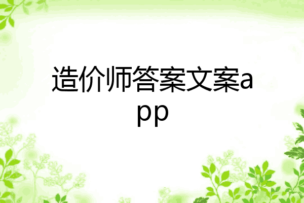 造价师答案文案app