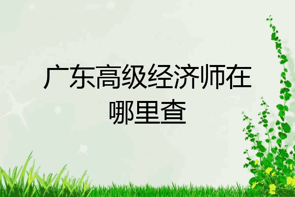广东高级经济师在哪里查