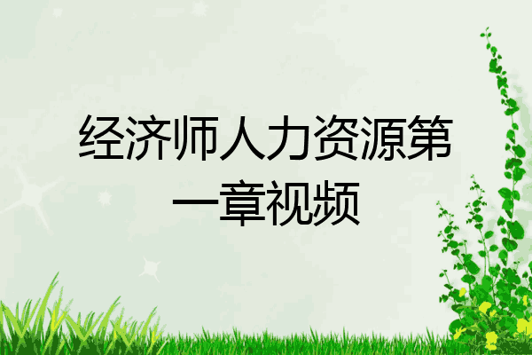 经济师人力资源第一章视频