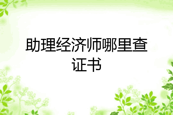 助理经济师哪里查证书
