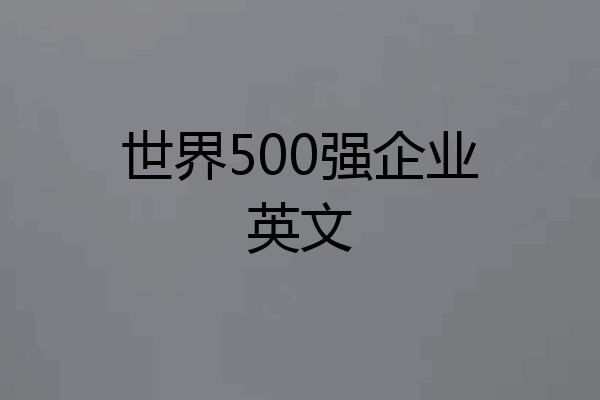 世界500强企业英文