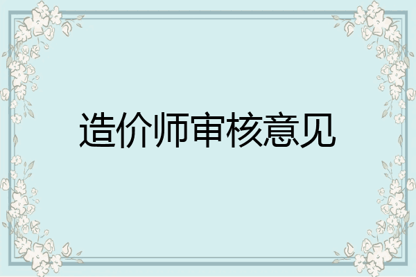 造价师审核意见