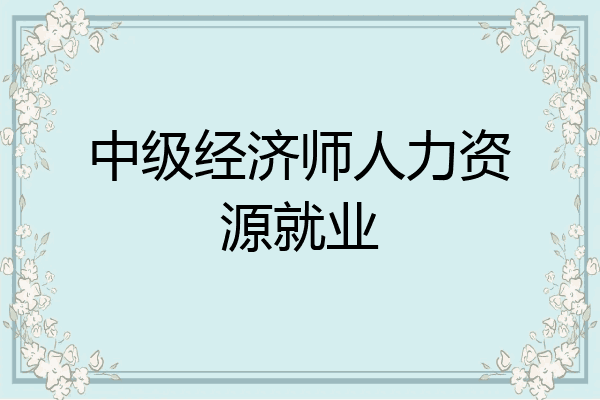 中级经济师人力资源就业