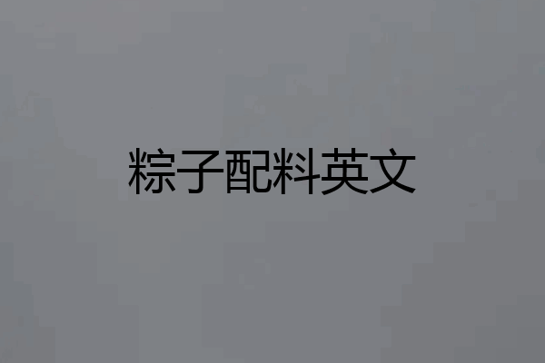 粽子配料英文