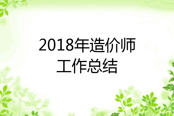 2018年造价师工作总结