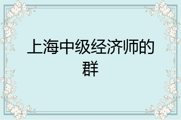 上海中级经济师的群