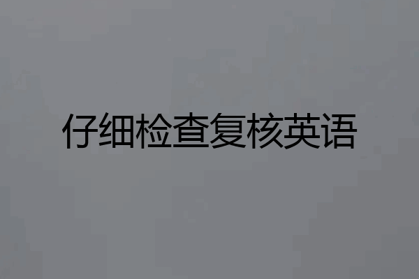 仔细检查复核英语
