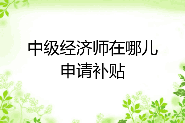 中级经济师在哪儿申请补贴