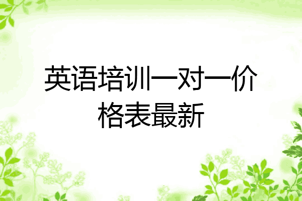 英语培训一对一价格表最新