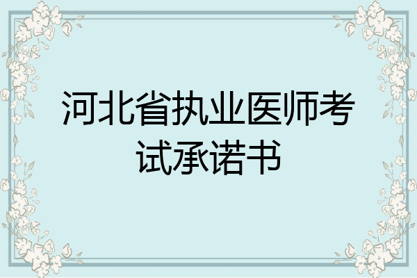 河北省执业医师考试承诺书
