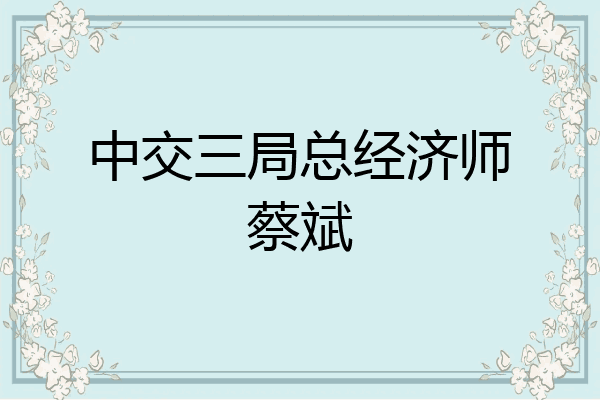 中交三局总经济师蔡斌