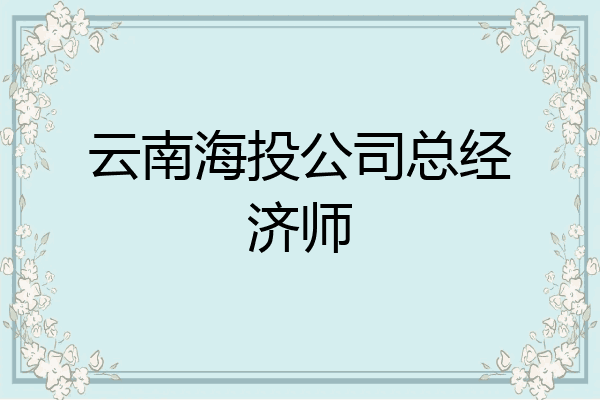 云南海投公司总经济师