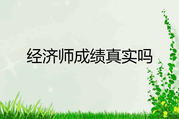 经济师成绩真实吗