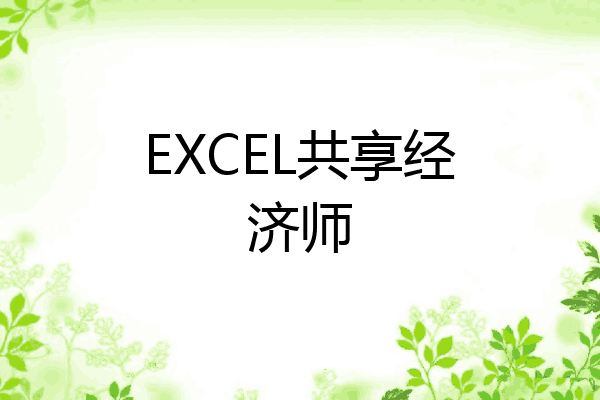EXCEL共享经济师