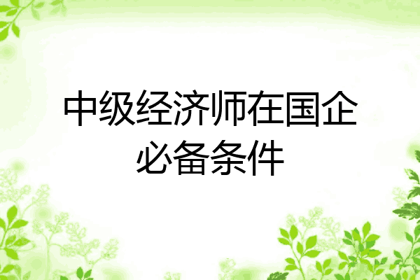 中级经济师在国企必备条件