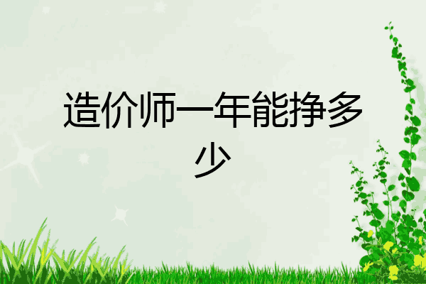 造价师一年能挣多少
