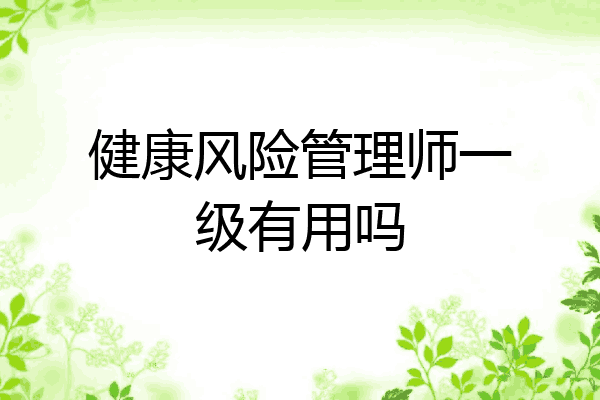 健康风险管理师一级有用吗