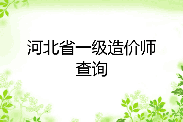 河北省一级造价师查询